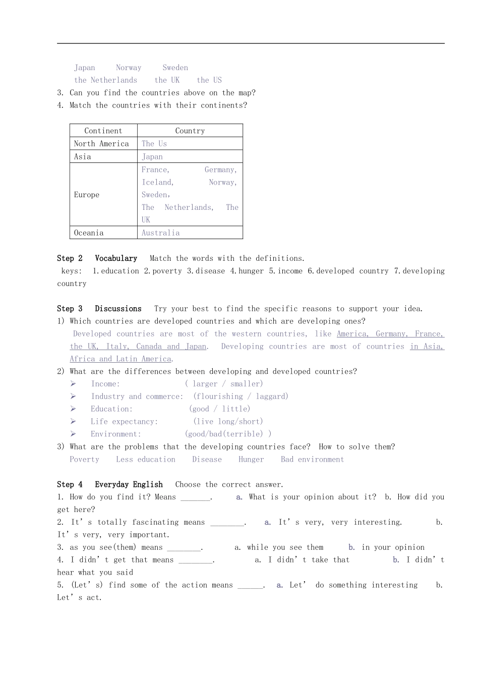 2014年高中历史 Module 2 Developing and Developed Countries教案 外研版必修3_第2页