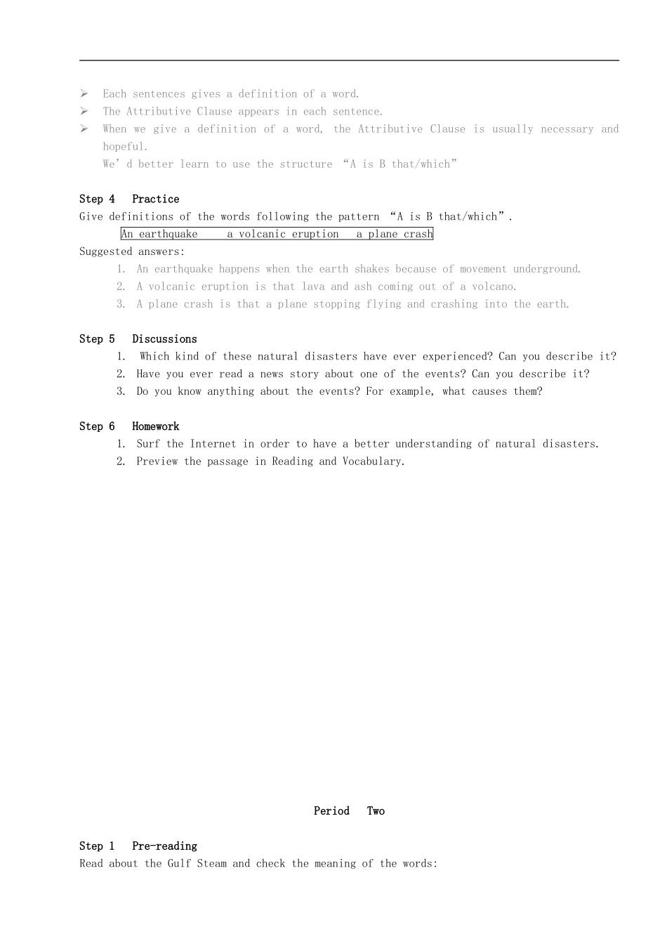 2014年高中历史 Module 3 The violence of nature教案 外研版必修3_第3页