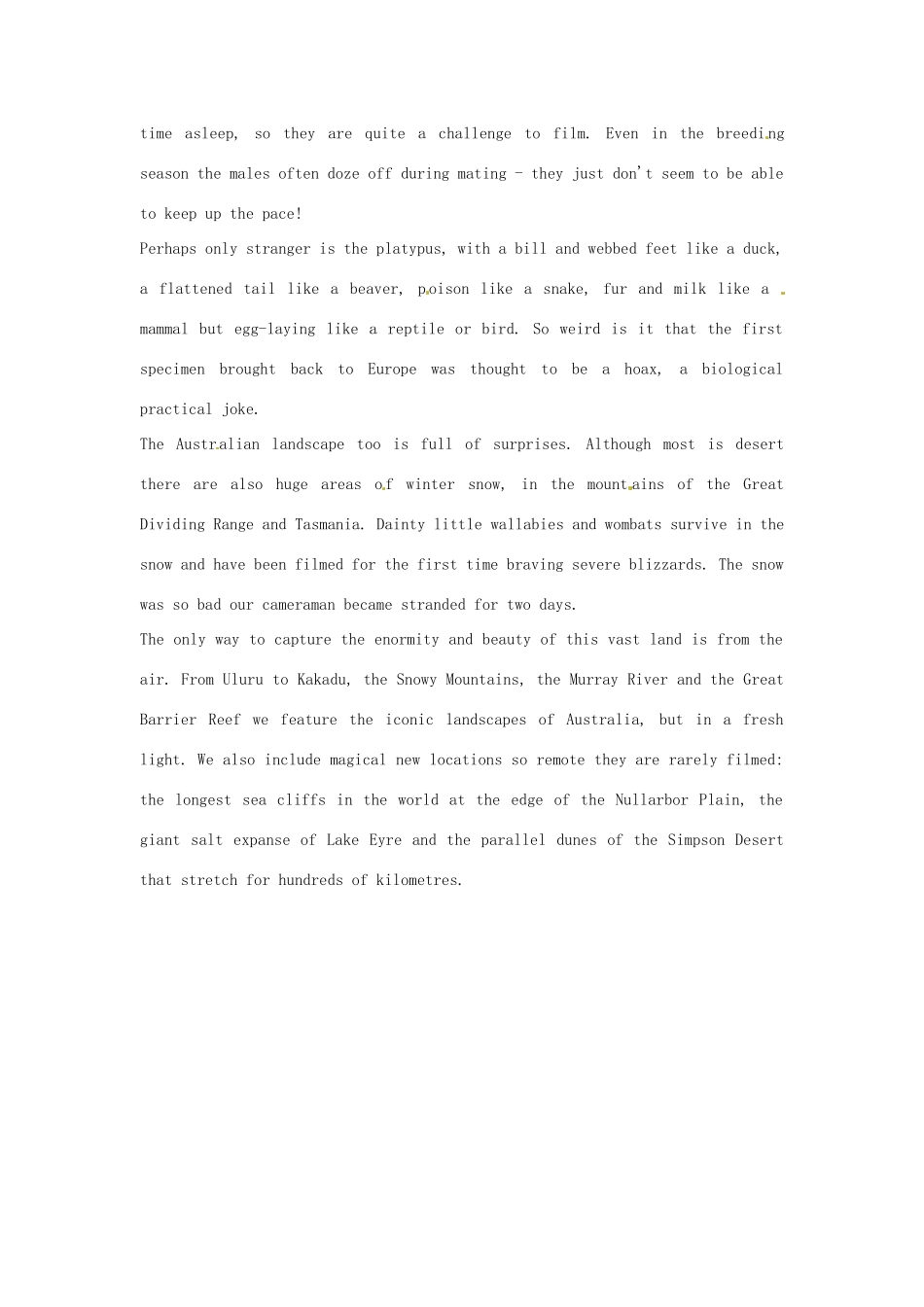 2014年秋高中英语 Module 6 Animals in Danger Wild Down Under Wild Australasia训练 外研版必修5_第2页