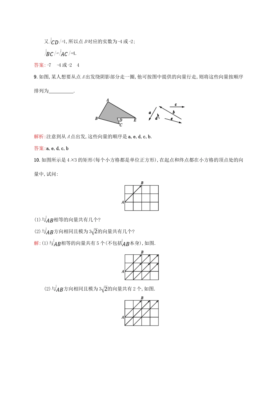 高中数学 第二章 平面向量 2.1 平面向量的实际背景及基本概念课后习题 新人教A版必修4-新人教A版高一必修4数学试题_第3页