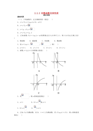 高中数学 第二章 基本初等函数（Ⅰ）2.2 对数函数 2.2.2 对数函数及其性质课后训练 新人教A版必修1-新人教A版高一必修1数学试题