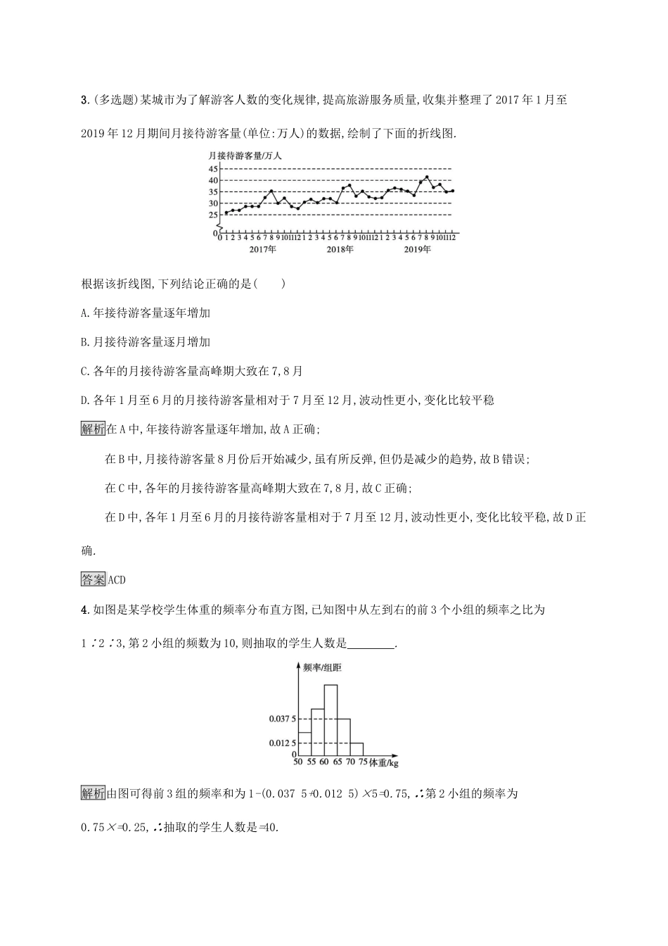 高中数学 第九章 统计 9.2.1 总体取值规律的估计 9.2.2 总体百分位数的估计习题（含解析）新人教A版必修第二册-新人教A版高一第二册数学试题_第2页