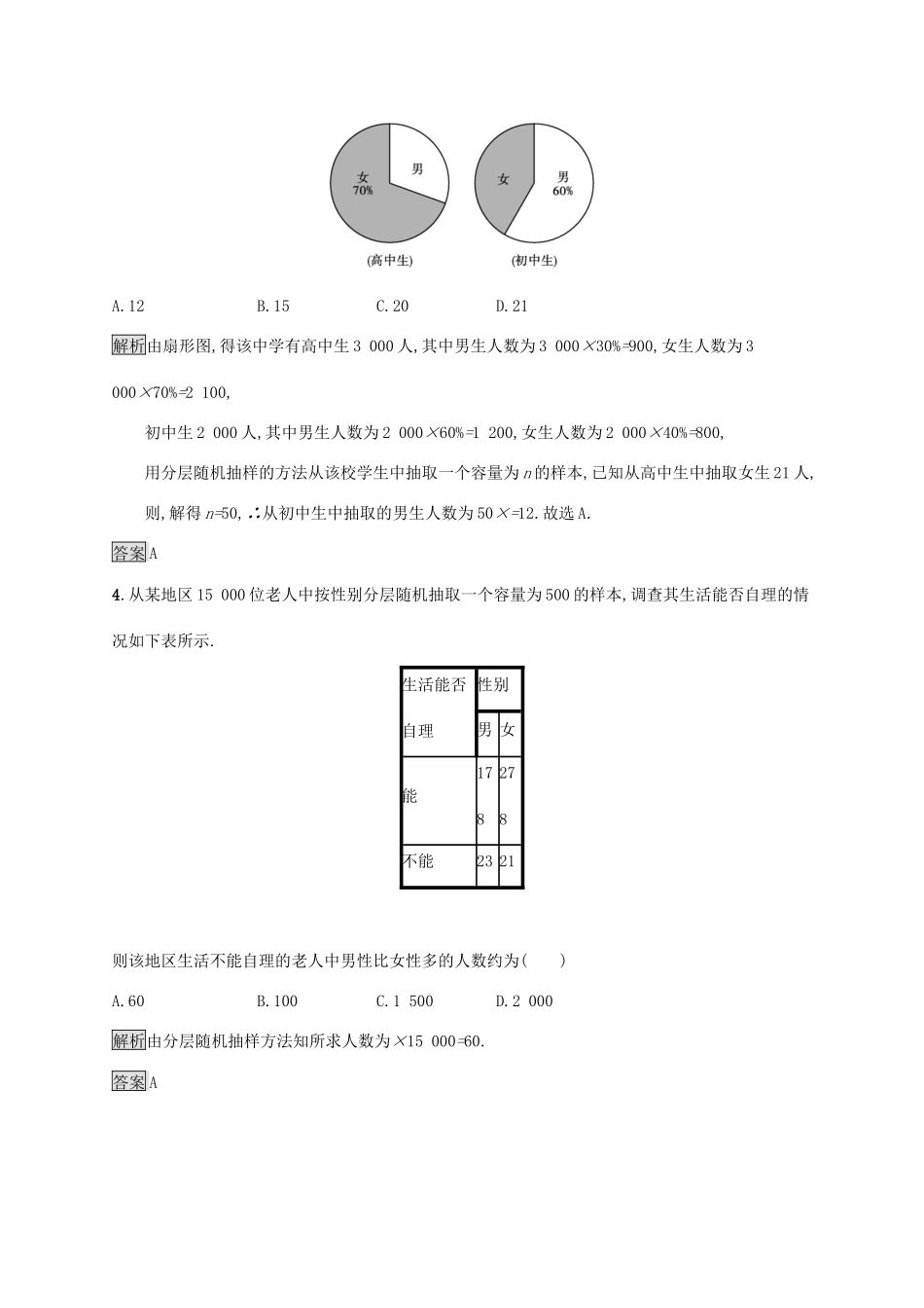 高中数学 第九章 统计 9.1.2 分层随机抽样 9.1.3 获取数据的途径习题（含解析）新人教A版必修第二册-新人教A版高一第二册数学试题_第2页