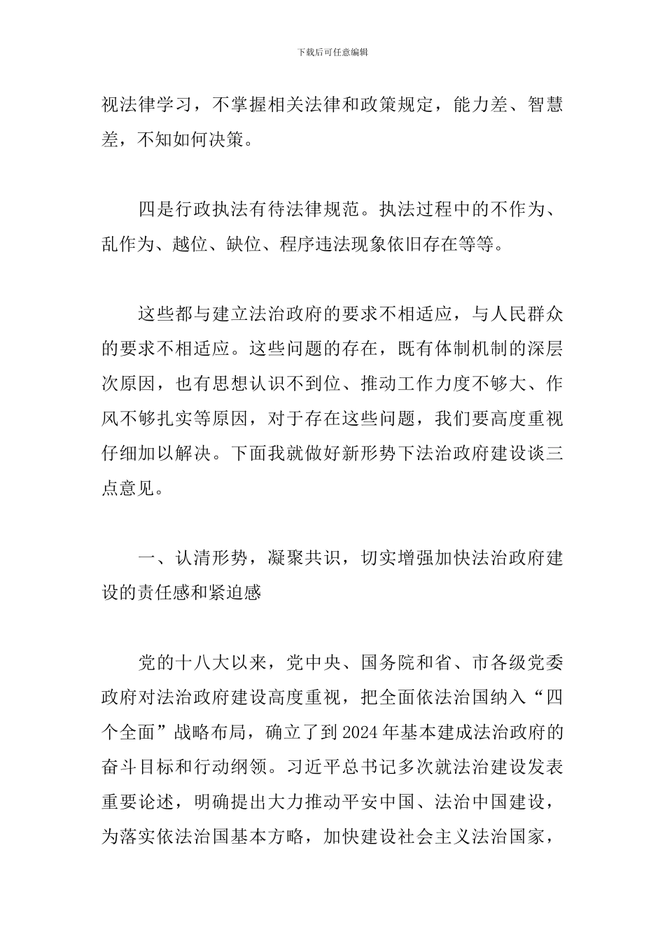 2024年在全区法治政府建设工作会上的讲话_第3页