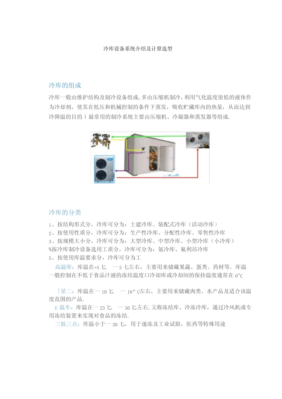 冷库设备系统介绍及计算选型 _第1页