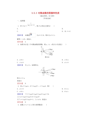 高中数学 第三章 指数函数和对数函数 3.5.3 对数函数的图像和性质学业分层测评 北师大版必修1-北师大版高一必修1数学试题