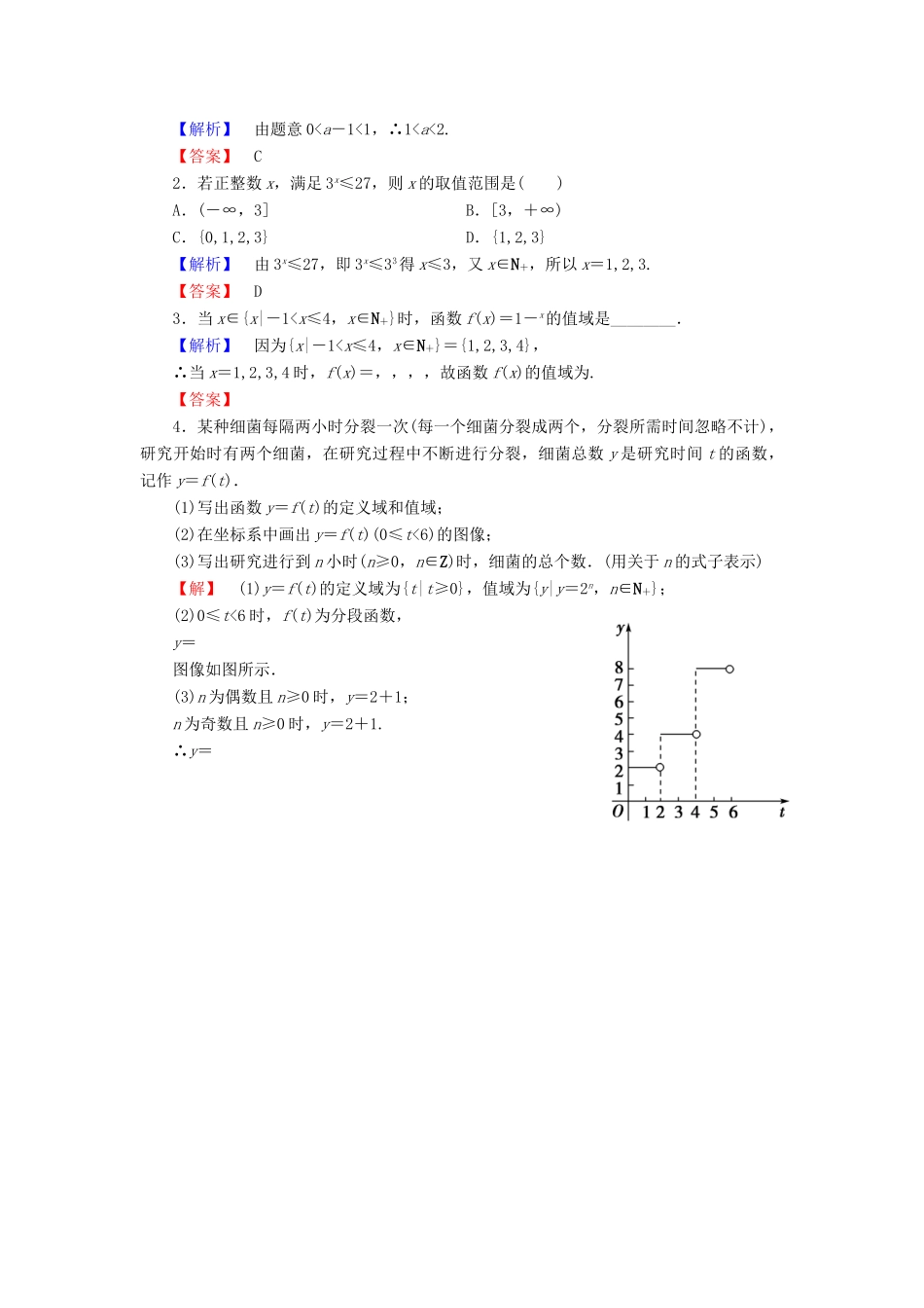 高中数学 第三章 指数函数与对数函数 学业分层测评（12）正整数指数函数 北师大版必修1-北师大版高一必修1数学试题_第3页