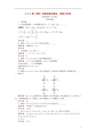 高中数学 第三章 指数函数、对数函数和幂函数 3.2.2 第1课时 对数函数的概念、图象与性质学业分层测评 苏教版必修1-苏教版高一必修1数学试题