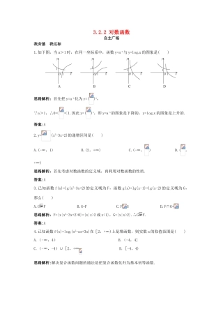高中数学 第三章 指数函数、对数函数和幂函数 3.2 对数函数 3.2.2 对数函数自主训练 苏教版必修1-苏教版高一必修1数学试题