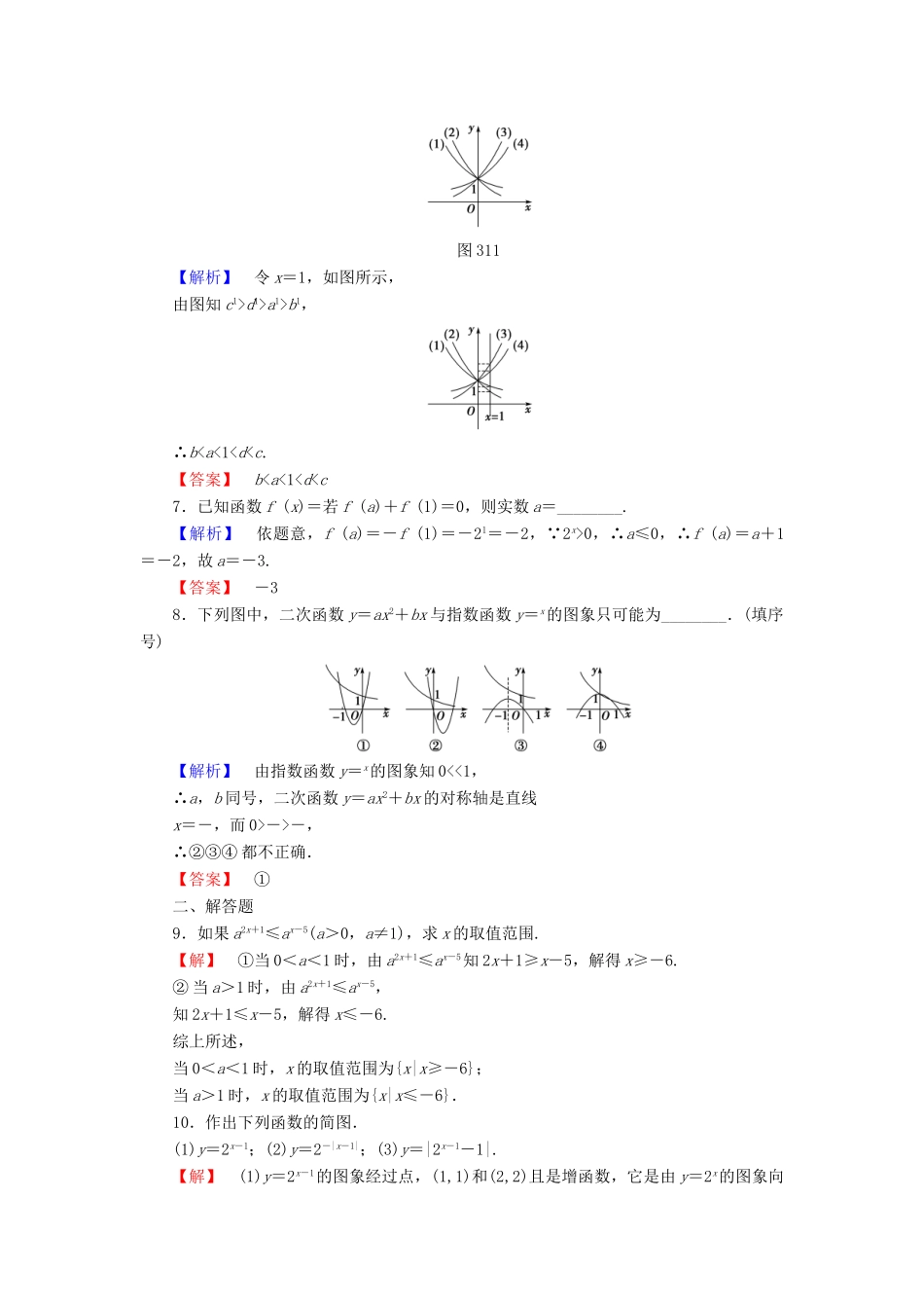 高中数学 第三章 指数函数、对数函数和幂函数 3.1.2 第1课时 指数函数的概念、图象与性质学业分层测评 苏教版必修1-苏教版高一必修1数学试题_第2页