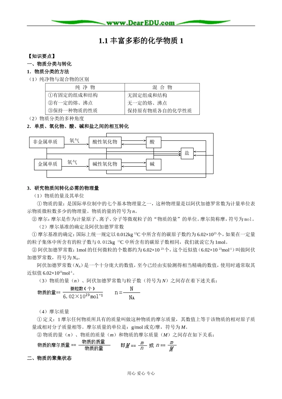 苏教版高中化学必修1 丰富多彩的化学物质1_第1页