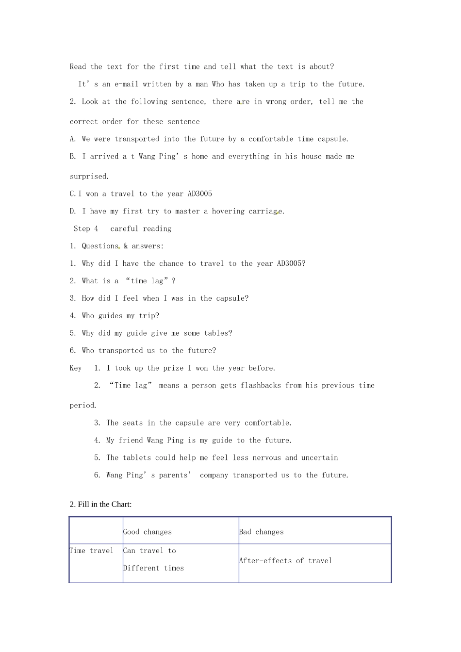 山东省菏泽一中2014高中英语 Unit 3 Life in the Future Period 1教案 新人教版必修5_第3页