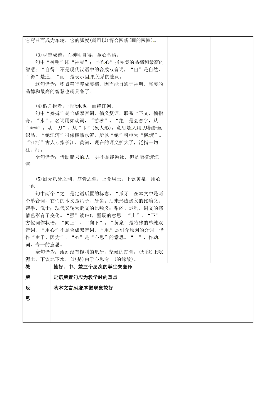 四川省邻水县坛同中学高二语文《劝学（第4课时）》教案_第2页