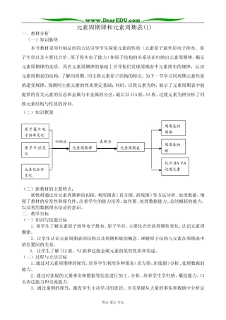 鲁科版高中化学必修2元素周期律和元素周期表(1)