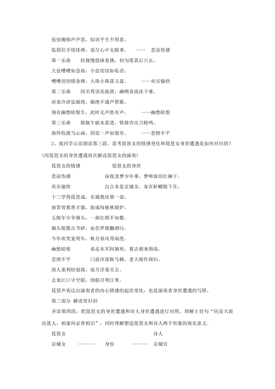 四川省宜宾市一中高二语文 琵琶行教学设计-人教版高二全册语文教案_第2页