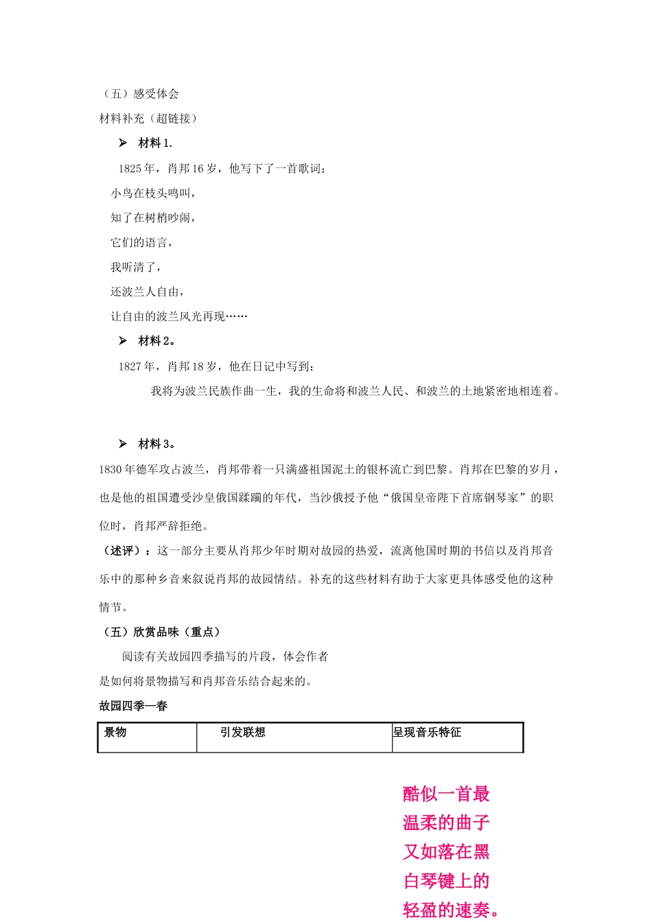 高中语文《肖邦故园》教案6 苏教版必修3_第3页