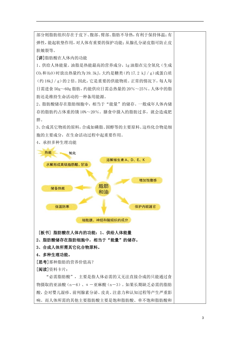江苏省平潮高级中学高中化学集体备课 《第一章 关注营养平衡》第二节 重要的体内能源——油脂教案 苏教版选修1_第3页