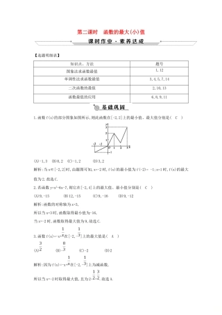 高中数学 第一章 集合与函数概念 1.3.1 单调性与最大（小）值 第二课时 函数的最大（小）值练习 新人教A版必修1-新人教A版高一必修1数学试题