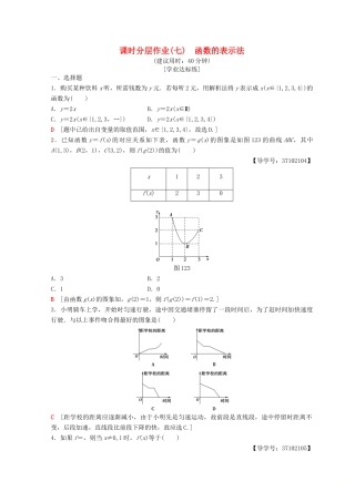 高中数学 第一章 集合与函数概念 1.2 函数及其表示 1.2.2 函数的表示法 第1课时 函数的表示法课时分层作业7 新人教A版必修1-新人教A版高一必修1数学试题