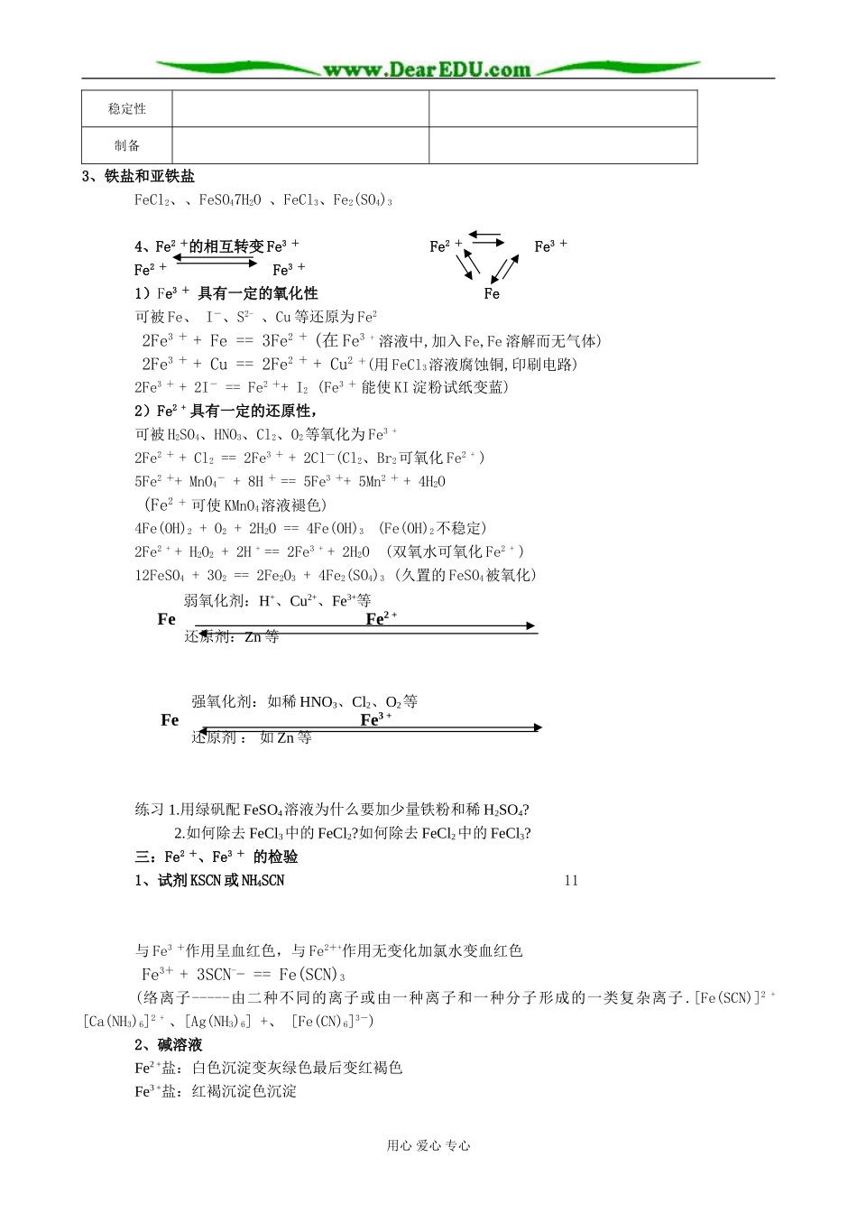 人教版高中化学第二册必修铁和铁的化合物_第3页