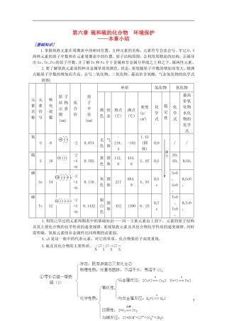 江西乐安一中高一化学 36第六节硫和硫的化合物  环境保护培优教案
