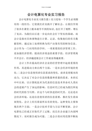 会计电算化专业实习报告