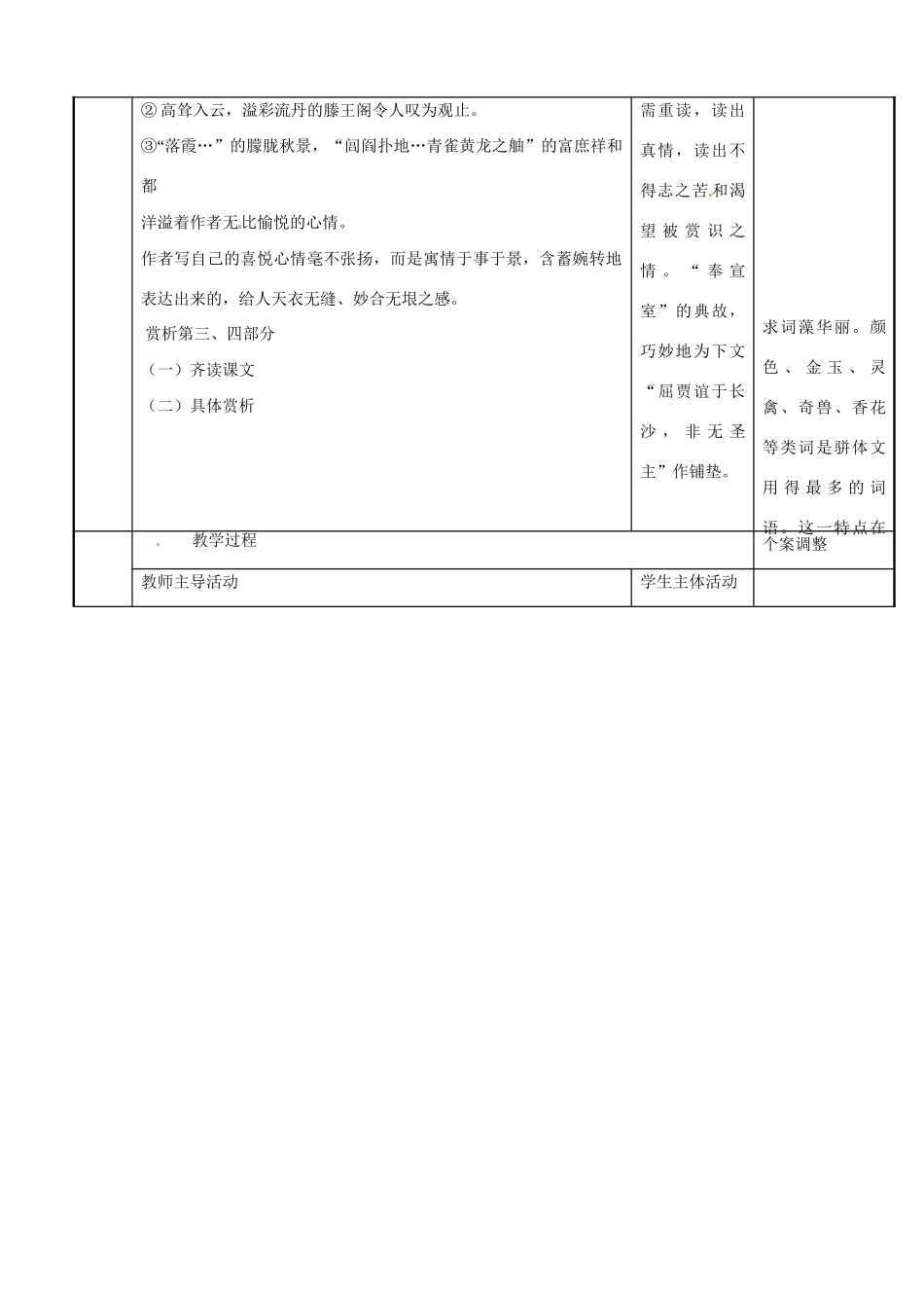 江苏省新沂市第二中学高二语文 滕王阁序3教案 新人教版_第2页