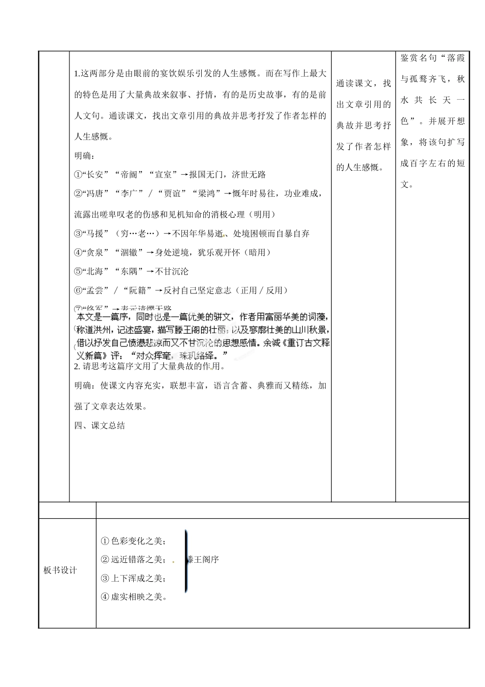 江苏省新沂市第二中学高二语文 滕王阁序3教案 新人教版_第3页