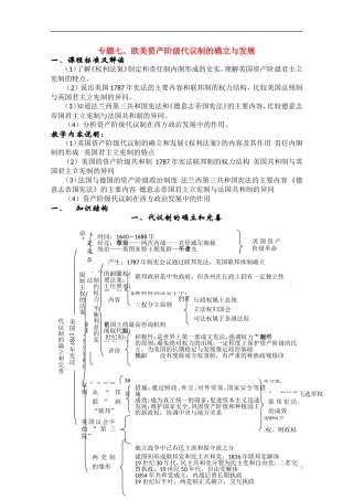 河北省高三历史总复习资料七 欧美资产阶级代议制的确立于发展教案 新人教版