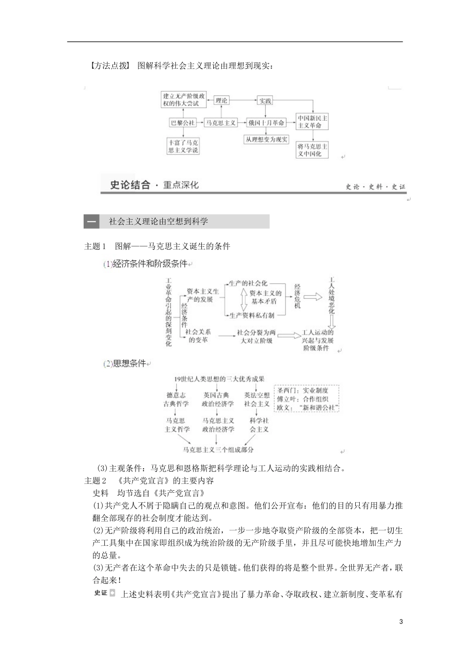 广东省佛山市高三历史 第9讲《马克思主义的诞生与俄国十月社会主义革命》说课稿_第3页