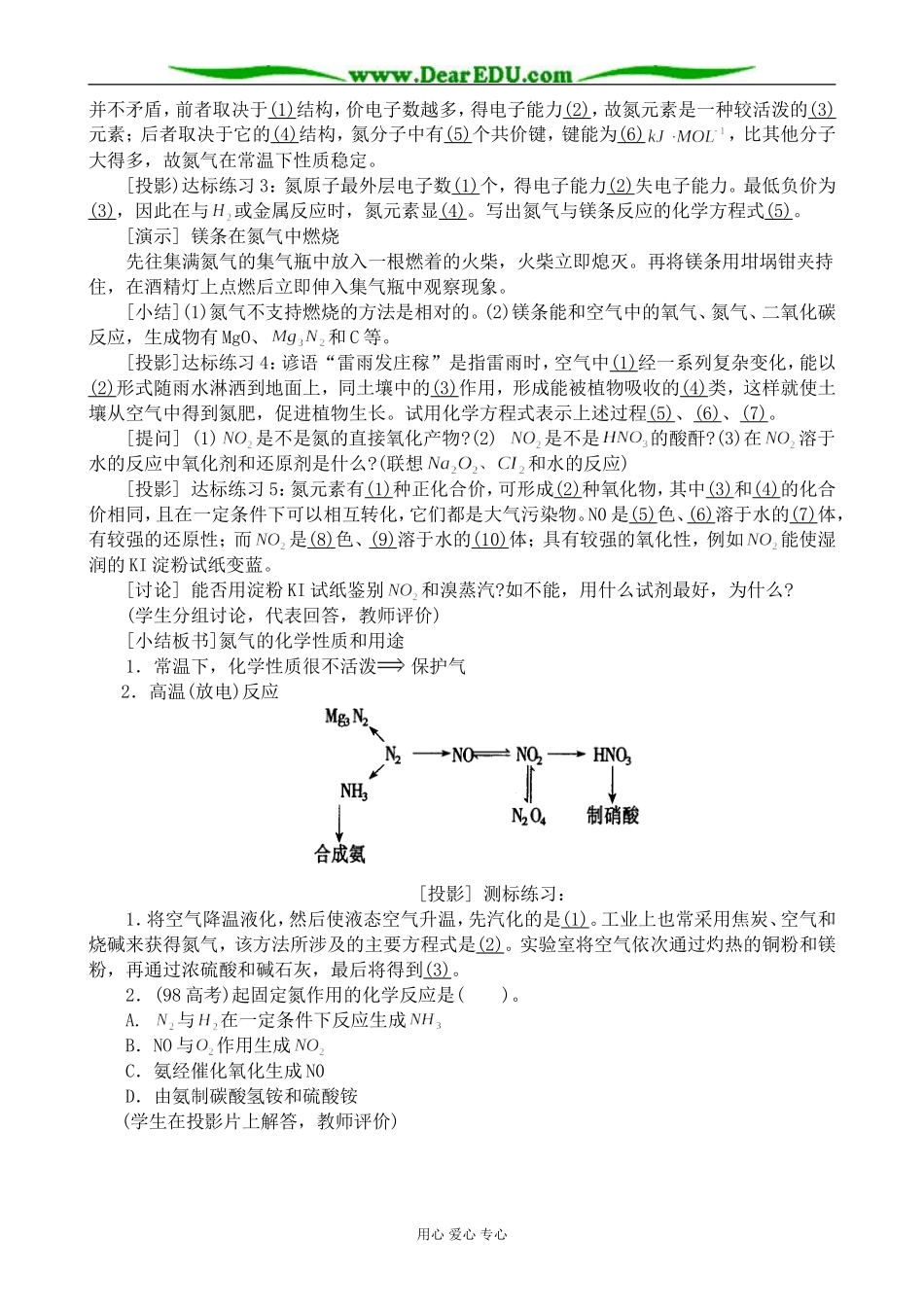 人教版高中化学第二册必修氮气（2）_第3页