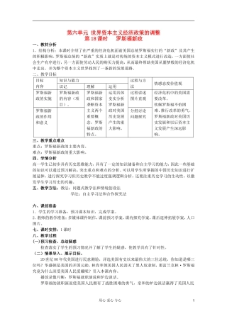 临清二中高中历史 第18课 罗斯福新政精品教案 必修2