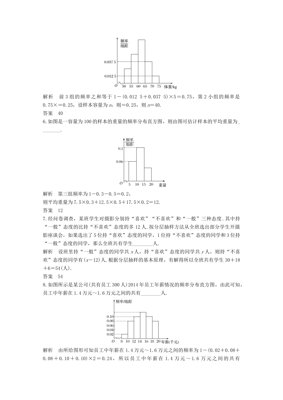 高中数学 第2章 统计章末检测 苏教版必修3-苏教版高一必修3数学试题_第2页