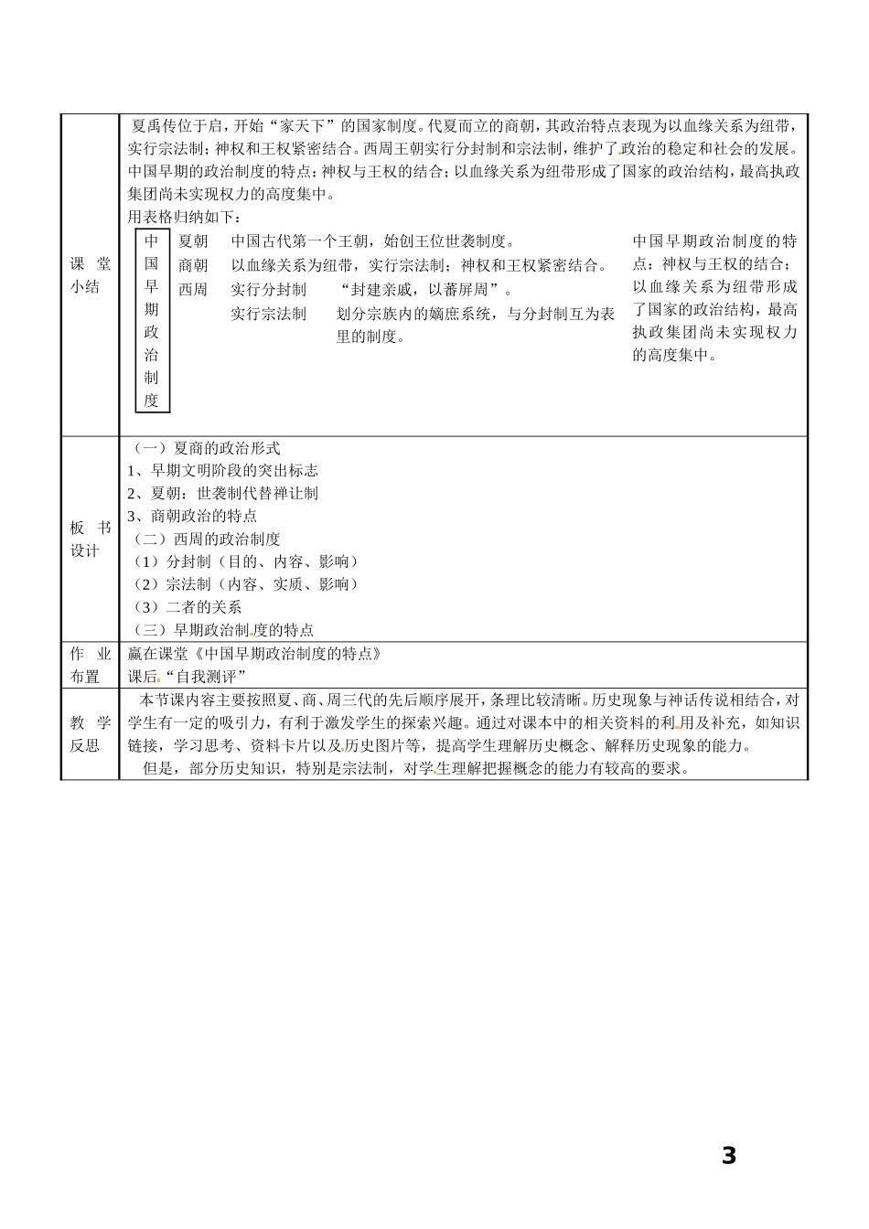 江苏省东台市三仓中学高中历史 专题一古代中国政治制度教案 人民版必修1_第3页