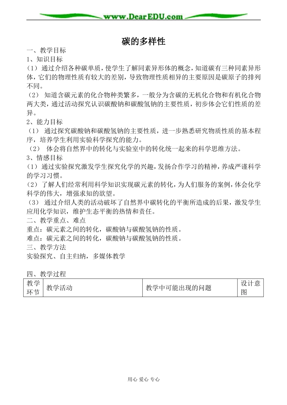 鲁科版必修1高中化学碳的多样性教案_第1页
