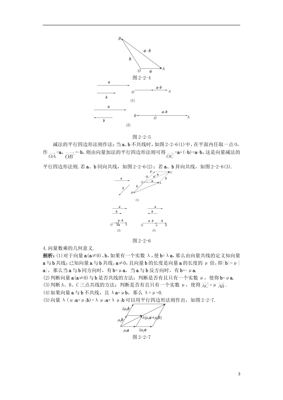 高中数学 第2章 平面向量 2.2 向量的线性运算知识导航 苏教版必修4-苏教版高一必修4数学试题_第3页