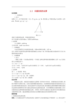 高中数学 第2章 平面向量 2.2 向量的线性运算知识导航 苏教版必修4-苏教版高一必修4数学试题