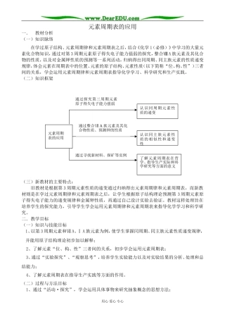 鲁科版高中化学必修2元素周期表的应用