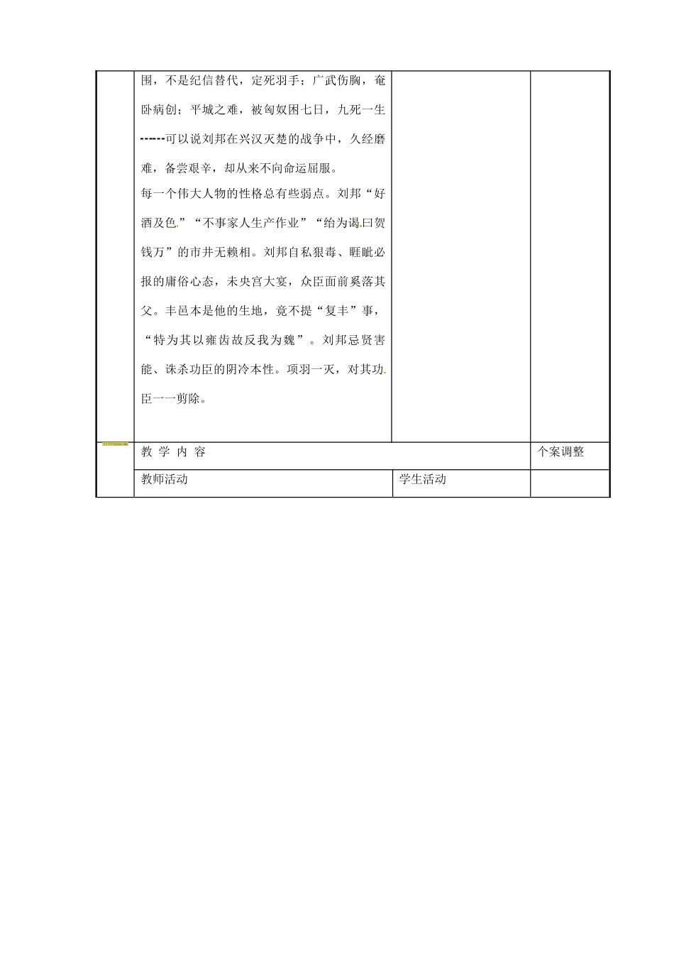江苏省新沂市第二中学高二语文 高祖本纪4教案 新人教版_第2页