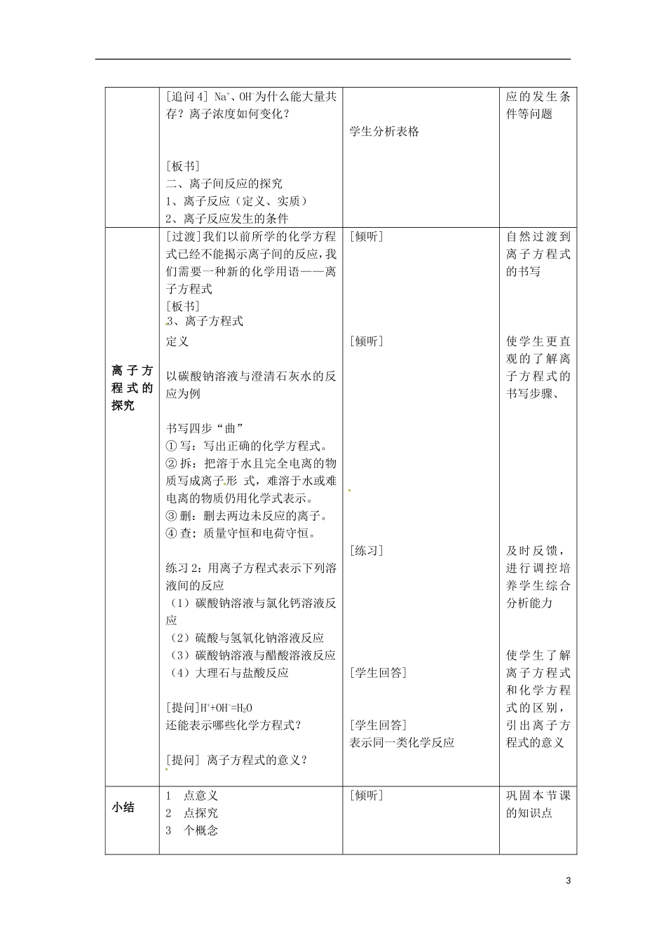 内蒙古伊图里河高级中学高一化学《2.2 离子反应》教案 新人教版_第3页