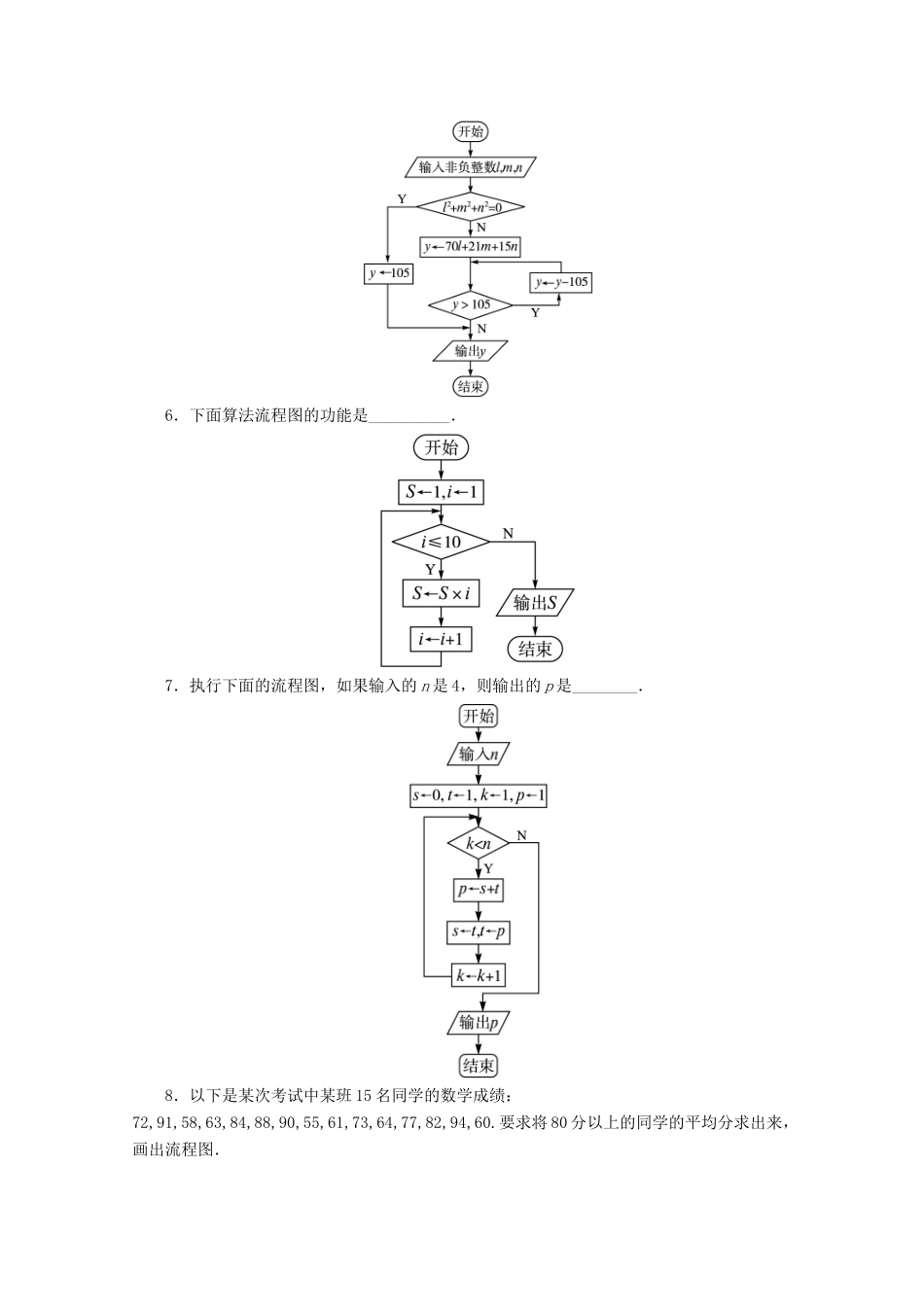 高中数学 第1章 算法初步 1.2.3 循环结构课堂精练 苏教版必修3-苏教版高一必修3数学试题_第2页