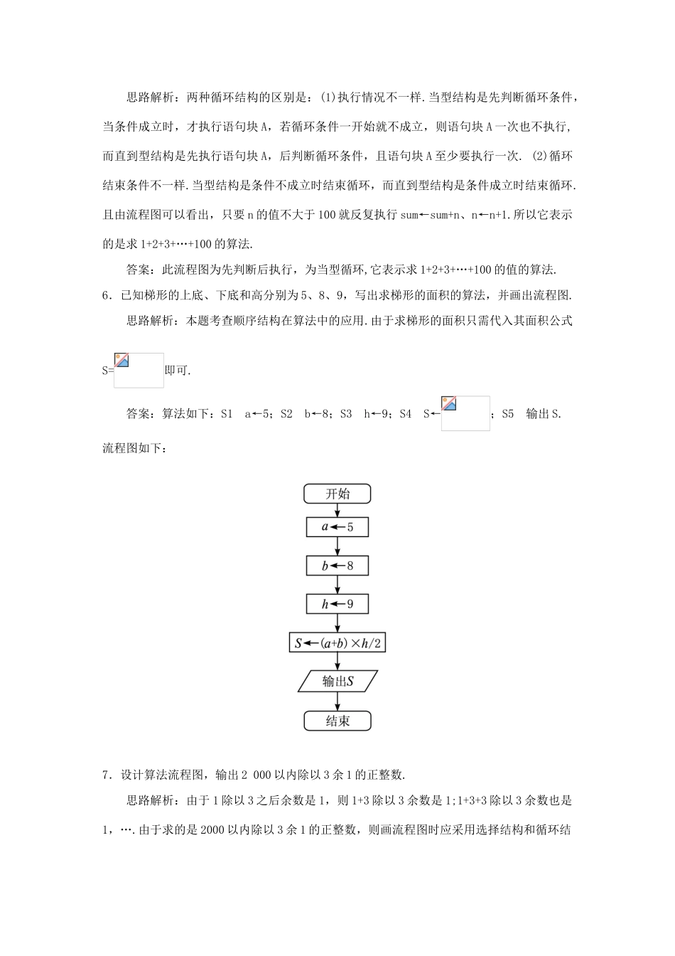 高中数学 第1章 算法初步 1.2 流程图自主练习 苏教版必修3-苏教版高一必修3数学试题_第3页