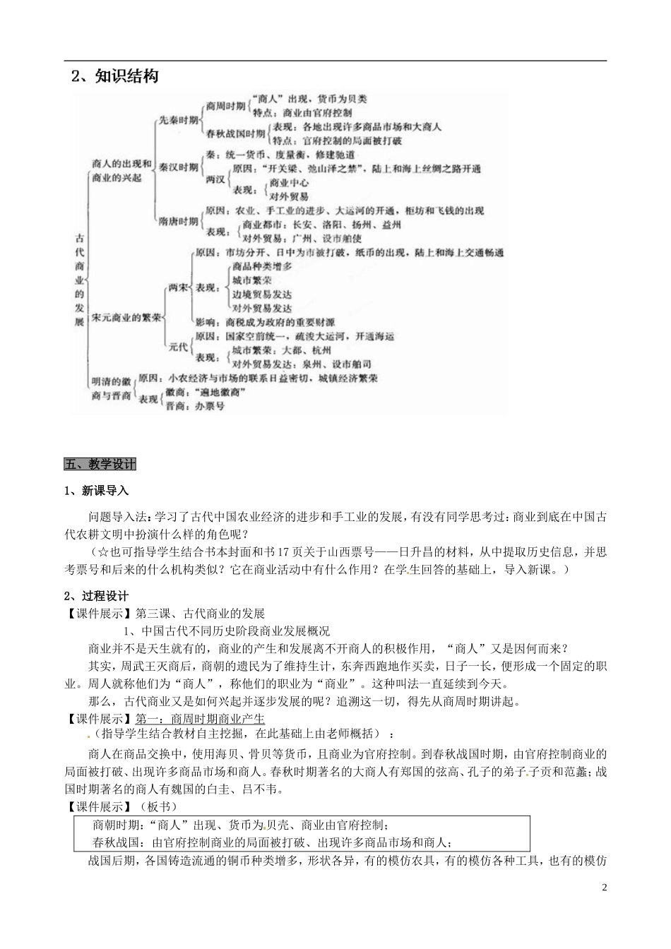 江苏省江阴市成化高级中学高中历史 第3课 古代商业的发展教案 新人教版必修2 _第2页