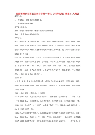 湖南省郴州市第五完全中学高一语文《小狗包弟》教案4 人教版