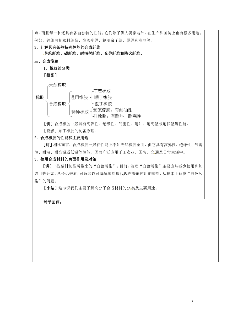 广东省河源市龙川县第一中学高中化学 第五章 第二节 应用广泛的高分子材料教案 新人教版选修5_第3页