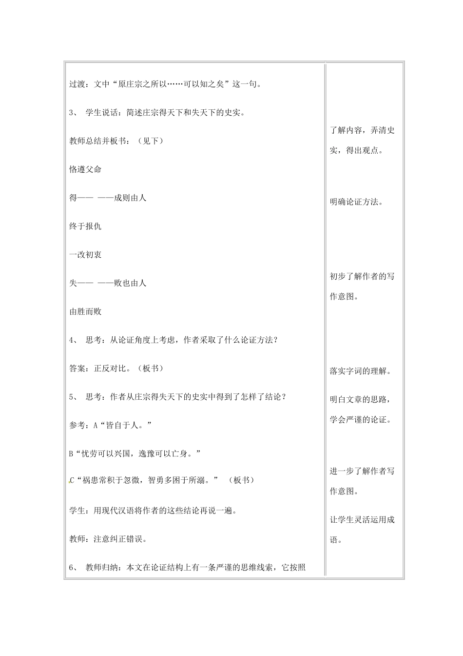 山东省沂水县第一中学2014高中语文 5.2伶官传序教案 新人教版选修《古代诗歌散文欣赏》_第3页