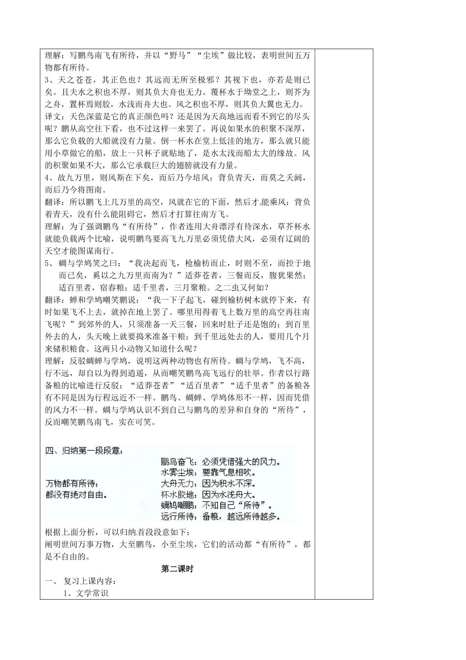 江苏省扬州市安宜高级中学高二语文B部《逍遥游》教案_第3页