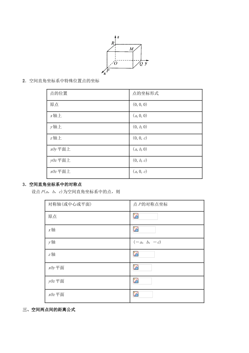高中数学 第04章 圆与方程 专题4.3 空间直角坐标系试题 新人教A版必修2-新人教A版高一必修2数学试题_第2页