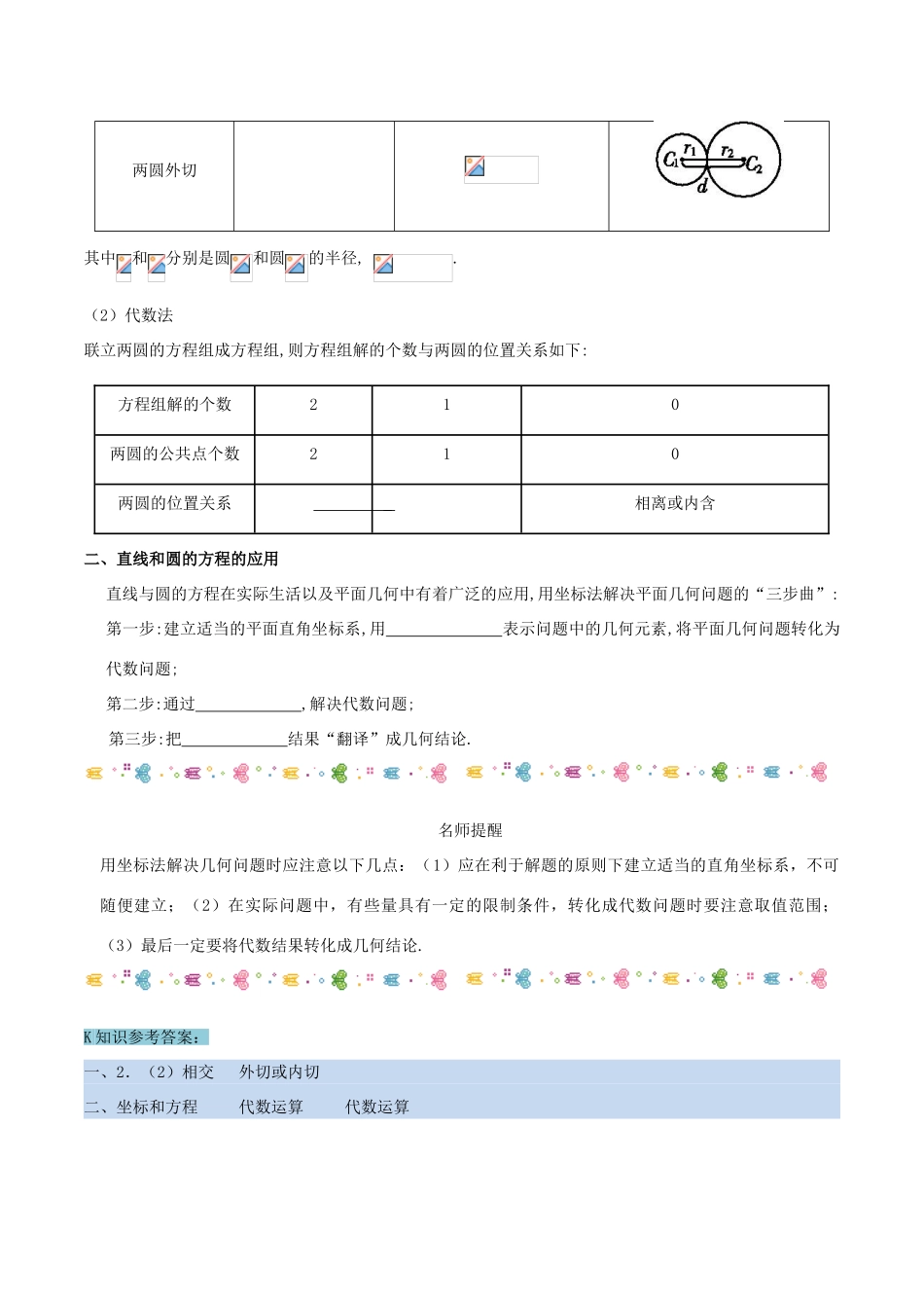 高中数学 第04章 圆与方程 专题4.2.2 圆与圆的位置关系 4.2.3 直线与圆的方程的应用试题 新人教A版必修2-新人教A版高一必修2数学试题_第2页