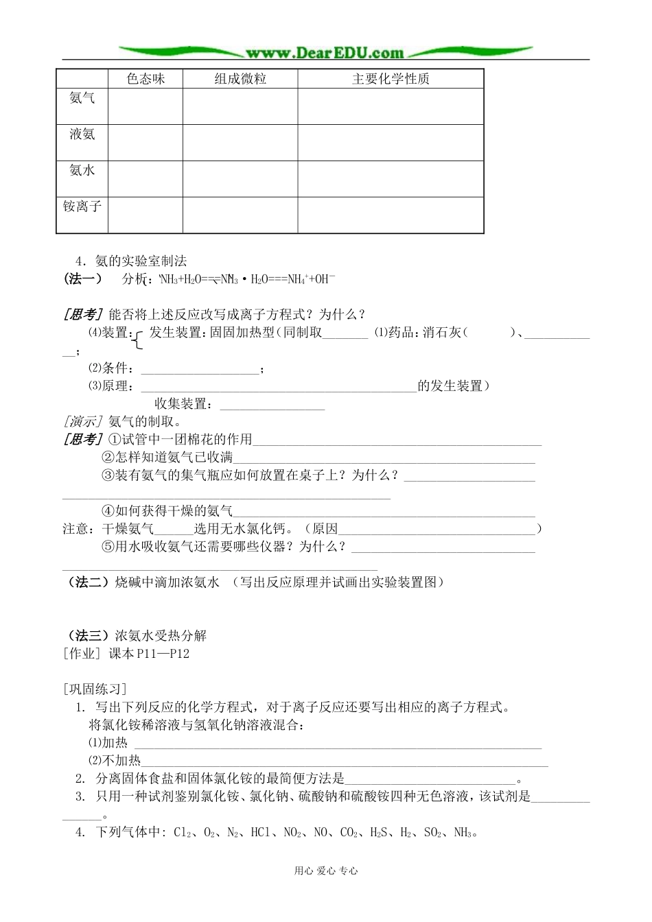 人教版高中化学第二册必修氨 铵盐1_第3页